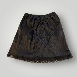Vintage Black 100% Antron Nylon Mini Skirt Slip